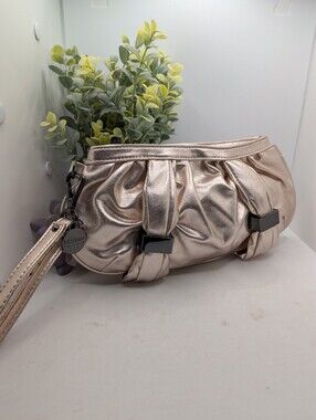 Botkier Metallic Rose Gold Wristlet Clutch